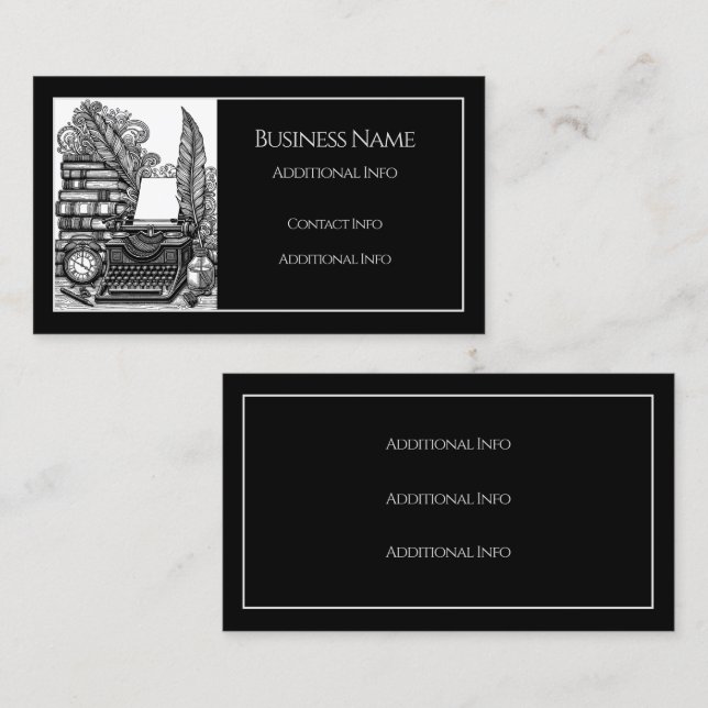 Vintage Writer's Theme  Business Card (Front/Back)