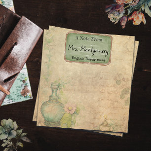 Vintage Writing Paper, Note From Teacher, Floral