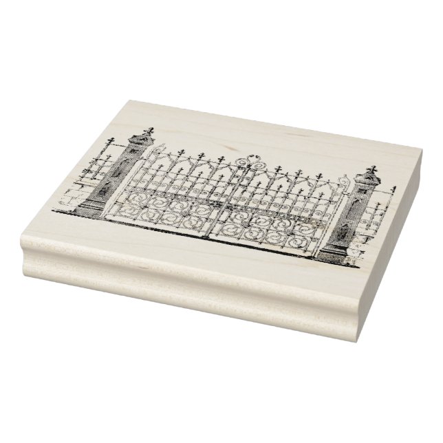 Vintage Wrought Iron Gate Rubber Art Stamp (Stamp)