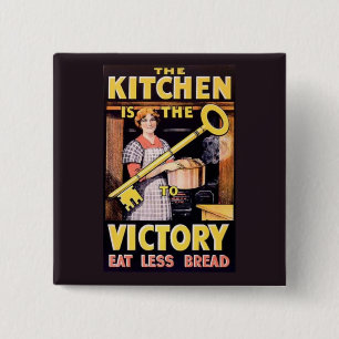 Vintage WW1 Food Rationing Kitchen 15 Cm Square Badge