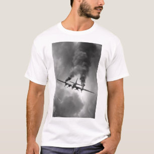 Vintage WW2 B-17 Bomber Aircraft in Steep Dive and T-Shirt