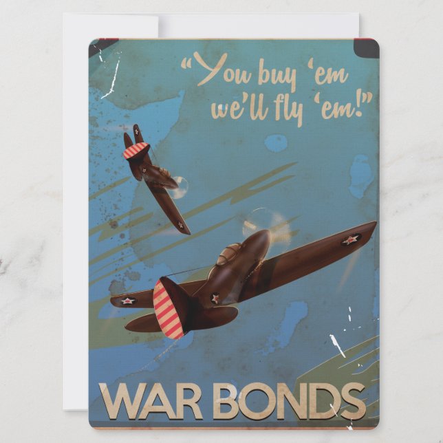 Vintage WW2 Classic Travel poster Invitation (Front)