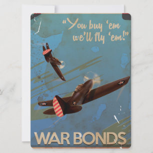 Vintage WW2 Classic Travel poster Invitation
