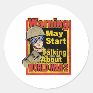 Vintage Ww2 Memorabilia Wwii Shirt History Buff Co Classic Round Sticker