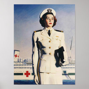 Vintage WW II Navy Nurse Poster