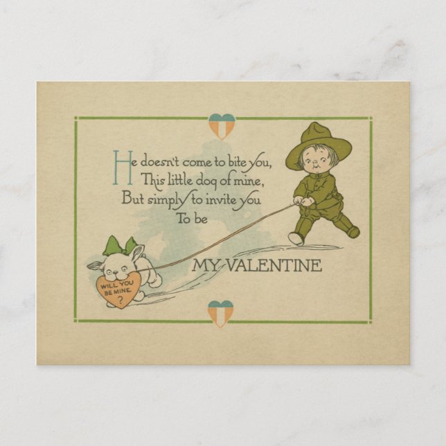 Vintage WWI Era Valentine Postcard (Front)
