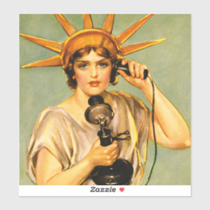 Vintage WWI Hello This Is Liberty Speaking Poster