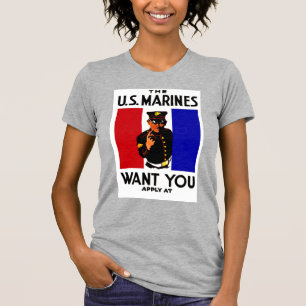 Vintage WWI Marine Recruitment Poster T-Shirt