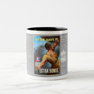 VINTAGE WWII HOMEFRONT POSTER  Two-Tone COFFEE MUG
