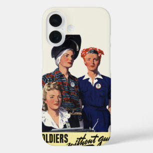 Vintage WWII Soldiers Without Guns Feminist Art iPhone 16 Case
