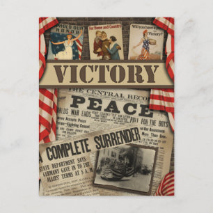 Vintage WWII Victory Scrapbook Postcard