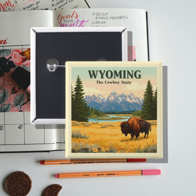 Vintage Wyoming 15 Cm Square Badge (Creator Uploaded)