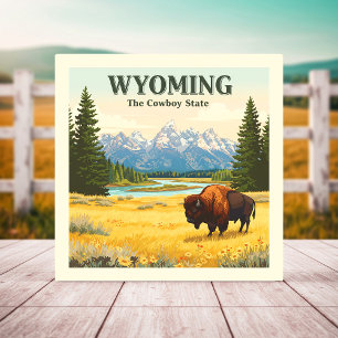  Vintage Wyoming Ceramic Tile