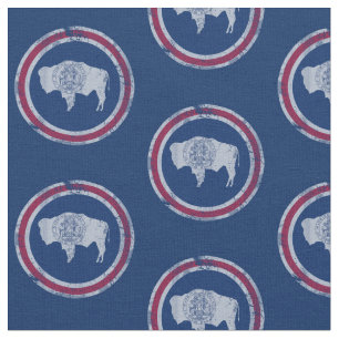 Vintage Wyoming Flag Pattern Fabric