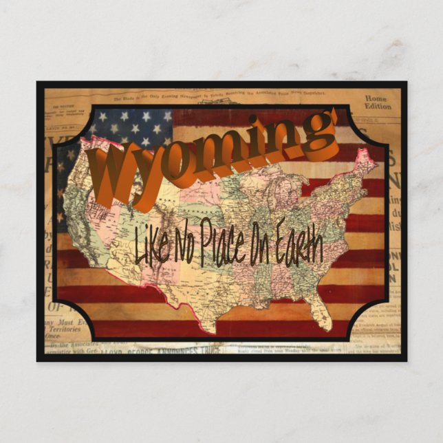 Vintage Wyoming Old Postcard (Front)