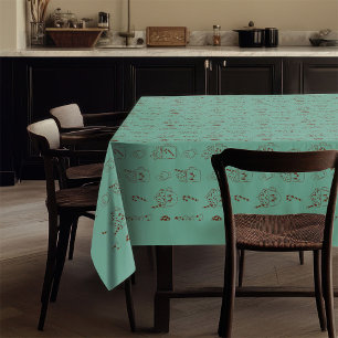 Vintage Xmas Tablecloth Retro Pastel Cosy Charm