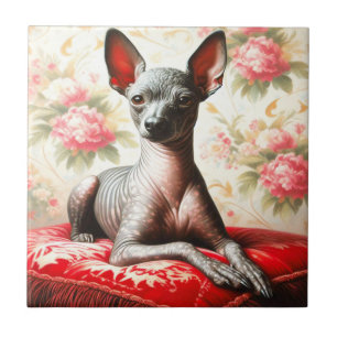 Vintage Xoloitzcuintle  Illustration Ceramic Tile