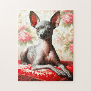 Vintage Xoloitzcuintle Illustration Jigsaw Puzzle