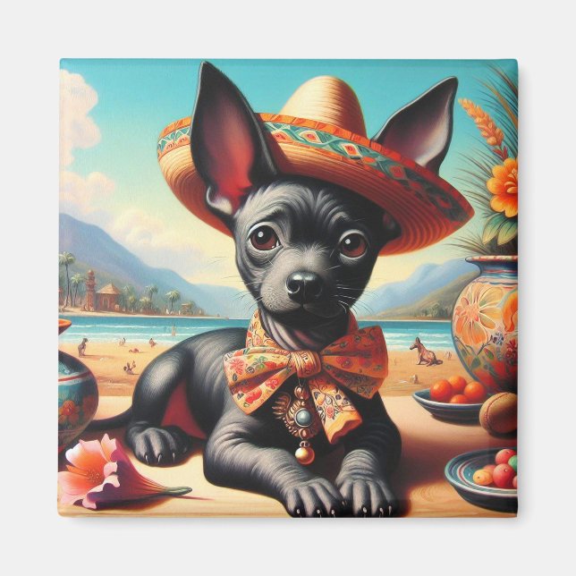Vintage Xoloitzcuintle Magnet (Front)