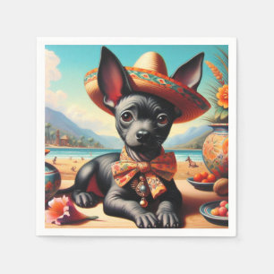 Vintage Xoloitzcuintle Napkin