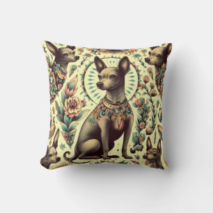 Vintage Xoloitzcuintle Seamless Cushion