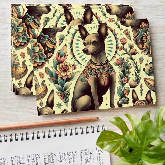 Vintage Xoloitzcuintle Seamless Envelope (Stacked)