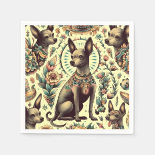Vintage Xoloitzcuintle Seamless Napkin