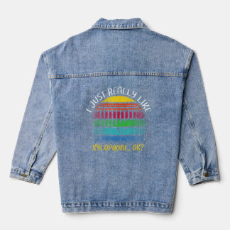 Vintage Xylophone I Just Really Like Xylophone Ok Denim Jacket