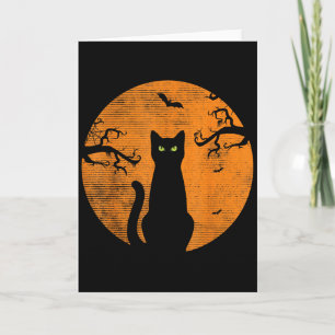 Vintage Y Christmas Cat Costume Retro Cat Moon Bla Card