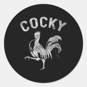 Vintage Y Rooster  Classic Round Sticker