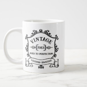 Vintage Year Aged to Perfection Birthday Year Large Coffee Mug