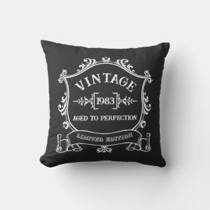 Vintage Year Aged to Perfection Custom Birth Year Cushion