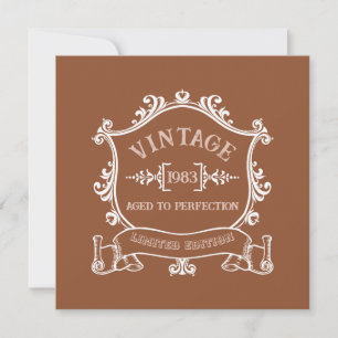 Vintage Year Aged to Perfection Custom Birth Year Invitation