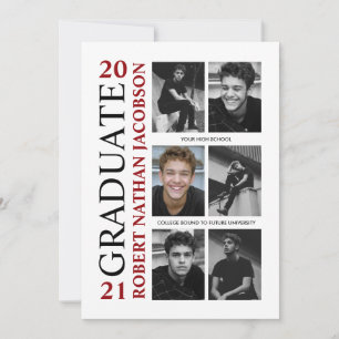 Vintage Yearbook Grad Photo Grad Invitation Card