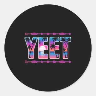 Vintage Yeet Apparel Funny Saying Men Women Kids Classic Round Sticker