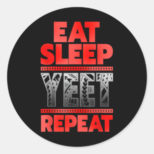 Vintage Yeet Apparel Mens Funny Saying Eat Sleep R Classic Round Sticker