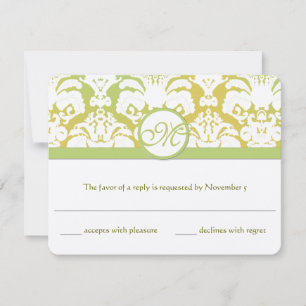 Vintage Yellow and Green Earth Tones RSVP Card