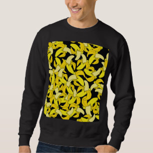 Vintage Yellow Bananas: Black Background Sweatshirt