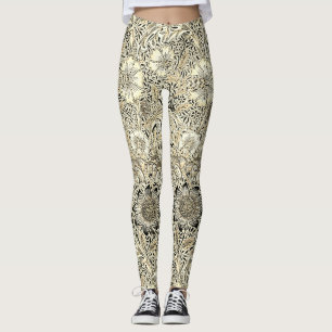Vintage yellow black William Morris's Corncockle Leggings