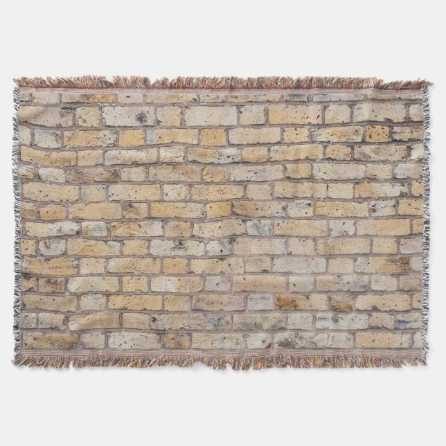 Vintage Yellow Brick Design Throw Blanket (Front)