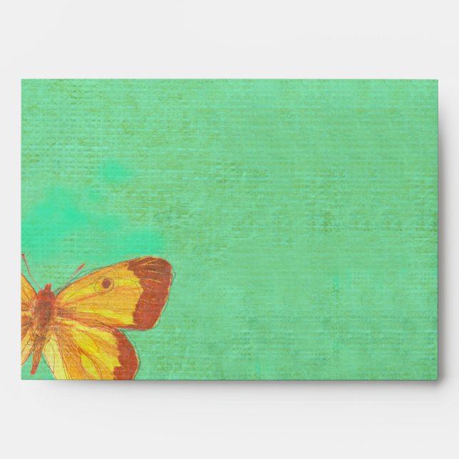 VINTAGE YELLOW BUTTERFLY Bat Mitzvah Envelope (Front)
