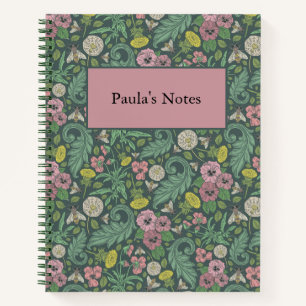 Vintage Yellow Dandelions Pink Pansy Faces Pansies Notebook