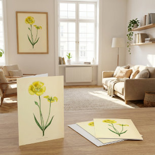 Vintage Yellow Floral Illustration Card
