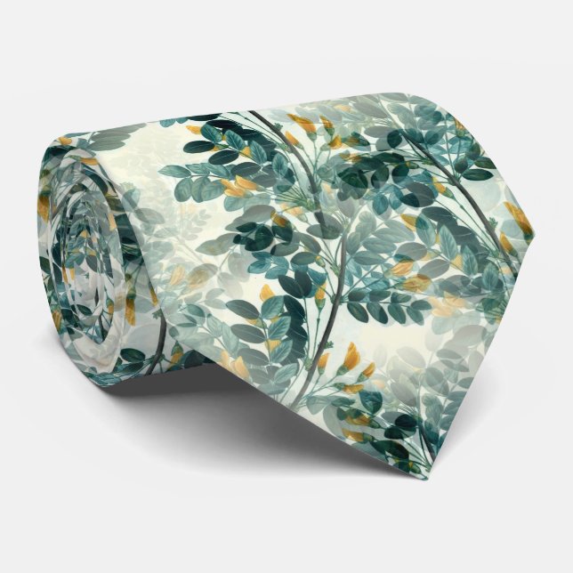Vintage Yellow Floral Leaf Plant Tie (Rolled)