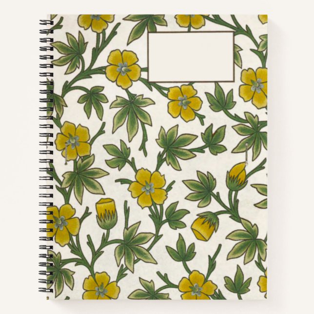 Vintage Yellow Floral Notebook (Front)