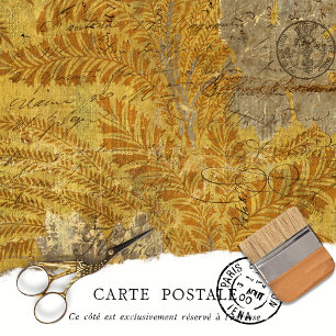 Vintage Yellow French Rustic Botanical Decoupage Tissue Paper