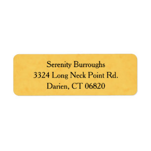 Vintage Yellow Gold Grunge Black Address Label Return Address Label