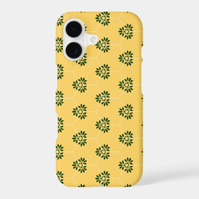 Vintage Yellow Green Barcelona Flower Pattern (Back)