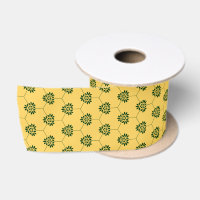 Vintage Yellow Green Barcelona Flower Pattern
