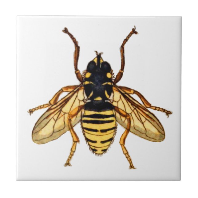 Vintage Yellow Honey Bee Ceramic Tile (Front)